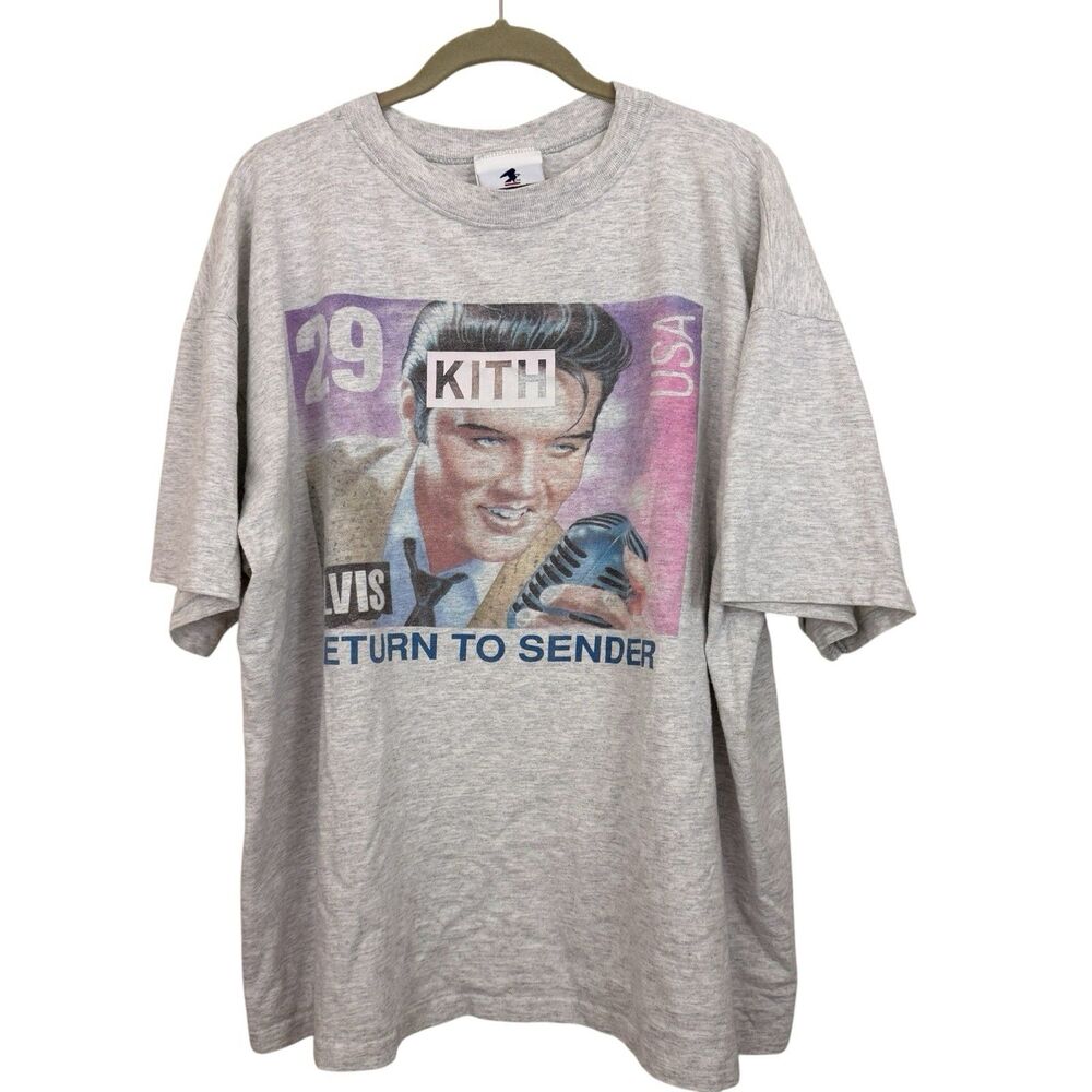 VTG 90s Elvis Presley Stamp T-Shirt Mens XL Postmark x Kith Made USA Oversized
